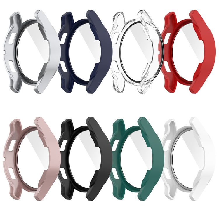 For Samsung Galaxy Watch FE 40mm PC + Tempered Glass Film Integrated Watch Protective Case(Red) by bashfashion