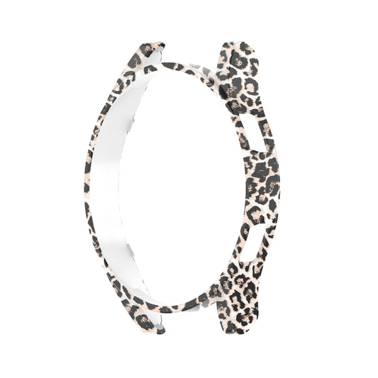 For Samsung Galaxy Watch FE 40mm Half Pack Hollow PC Watch Protective Case(Black Hair Leopard) by bashfashion