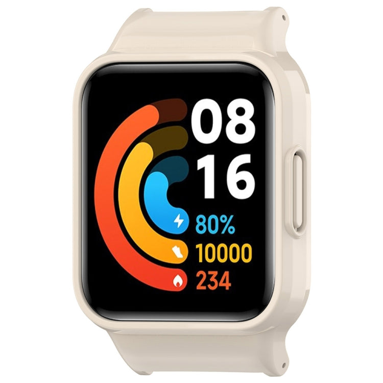 For Redmi Watch 3 Active Half Pack PC Watch Protective Case(Creamy White) by bashfashion