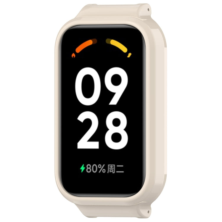For Xiaomi Smart Band 8 Active Half Pack PC Watch Protective Case(Creamy White) by bashfashion