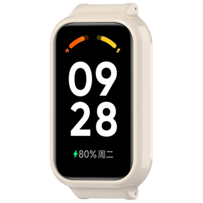 For Xiaomi Smart Band 8 Active Half Pack PC Watch Protective Case(Creamy White) by bashfashion