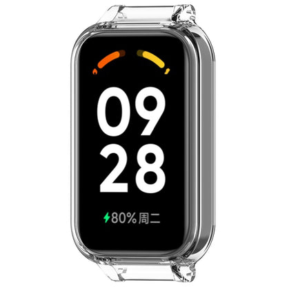 For Xiaomi Smart Band 8 Active Half Pack PC Watch Protective Case(Transparent White) by bashfashion