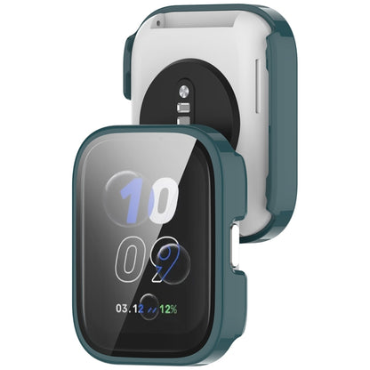 For Amazfit bip5 Unity PC + Tempered Glass Film Integrated Watch Protective Case(Pine Needle Green) by bashfashion