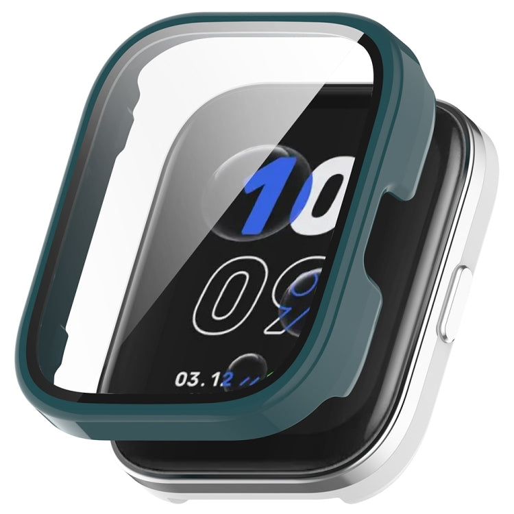 For Amazfit bip5 Unity PC + Tempered Glass Film Integrated Watch Protective Case(Pine Needle Green) by bashfashion