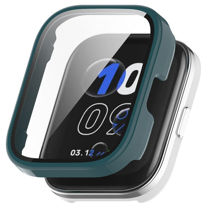 For Amazfit bip5 Unity PC + Tempered Glass Film Integrated Watch Protective Case(Pine Needle Green) by bashfashion