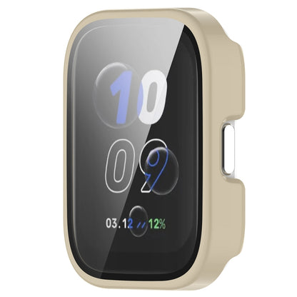 For Amazfit bip5 Unity PC + Tempered Glass Film Integrated Watch Protective Case(Ivory White) by bashfashion