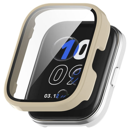 For Amazfit bip5 Unity PC + Tempered Glass Film Integrated Watch Protective Case(Ivory White) by bashfashion