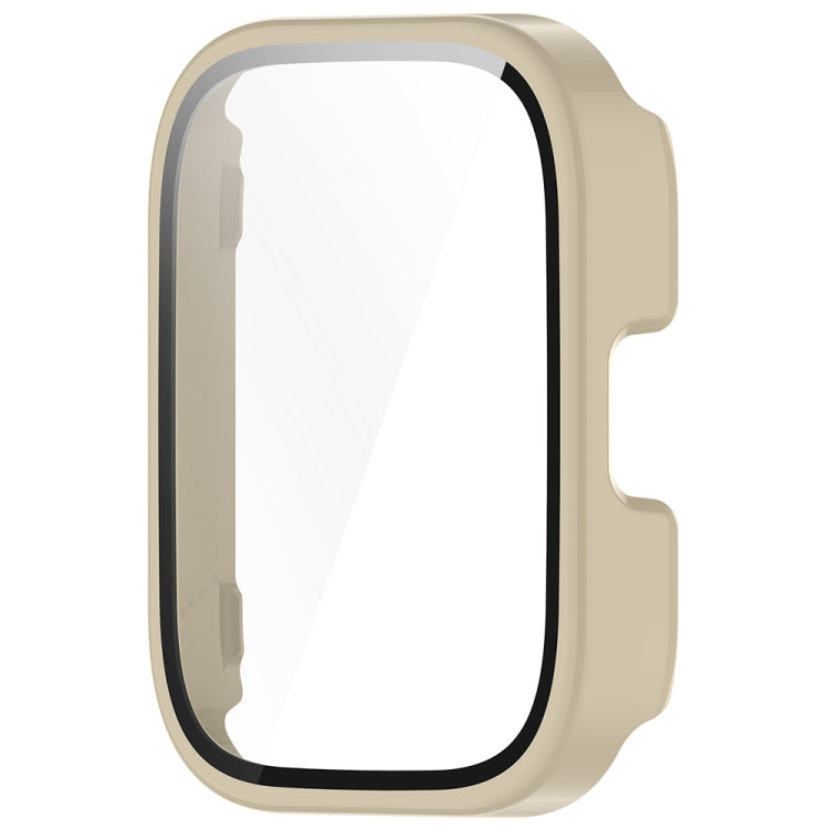 For Amazfit bip5 Unity PC + Tempered Glass Film Integrated Watch Protective Case(Ivory White) by bashfashion