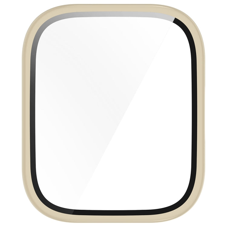 For Amazfit bip5 Unity PC + Tempered Glass Film Integrated Watch Protective Case(Ivory White) by bashfashion