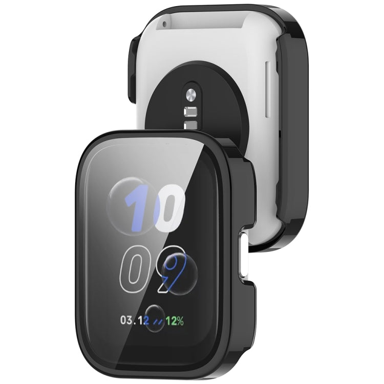 For Amazfit bip5 Unity PC + Tempered Glass Film Integrated Watch Protective Case(Black) by bashfashion