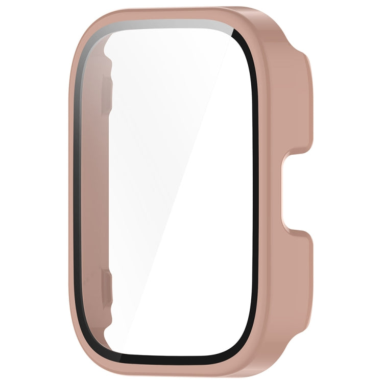 For Amazfit bip5 Unity PC + Tempered Glass Film Integrated Watch Protective Case(Sakura Pink) by bashfashion