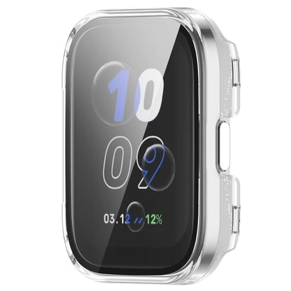 For Amazfit bip5 Unity PC + Tempered Glass Film Integrated Watch Protective Case(Transparent White) by bashfashion