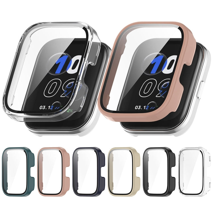 For Amazfit bip5 Unity PC + Tempered Glass Film Integrated Watch Protective Case(Black) by bashfashion