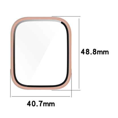 For Amazfit bip5 Unity PC + Tempered Glass Film Integrated Watch Protective Case(Sakura Pink) by bashfashion