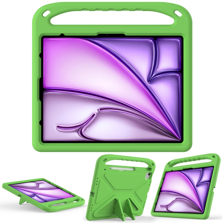 For iPad Air 13 2025 / 2024 Handle EVA Shockproof Tablet Case with Holder(Green) by bashfashion