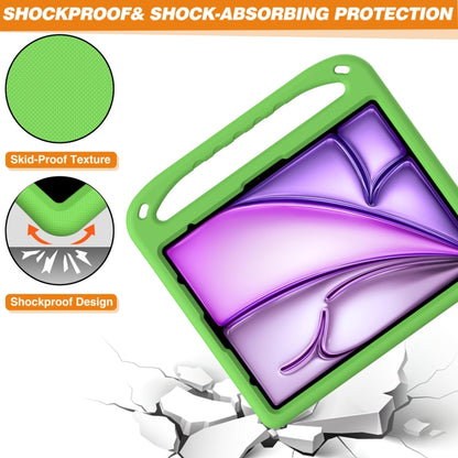 For iPad Air 13 2025 / 2024 Handle EVA Shockproof Tablet Case with Holder(Green) by bashfashion
