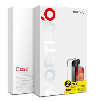 For iPhone 17 Pro NORTHJO 2 in 1 TPU Phone Case Screen Protector Tempered Glass Film(Clear) by NORTHJO