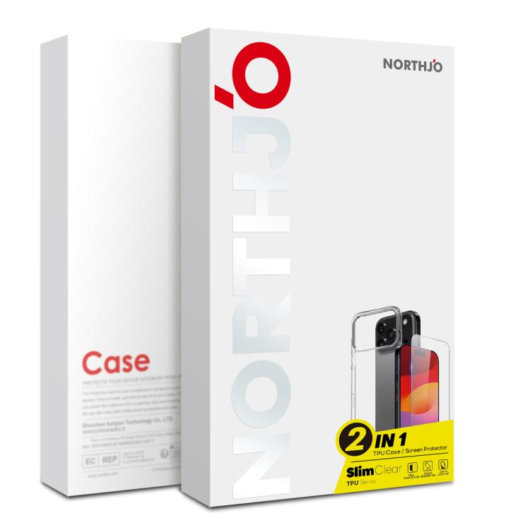 For iPhone Air NORTHJO 2 in 1 TPU Phone Case Screen Protector Tempered Glass Film(Clear) by NORTHJO