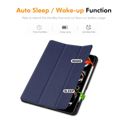 For iPad Pro 13 2025 / 2024 ENKAY Tri-fold Custer Texture TPU Leather Smart Tablet Case with Pen Slot(Grey) by ENKAY