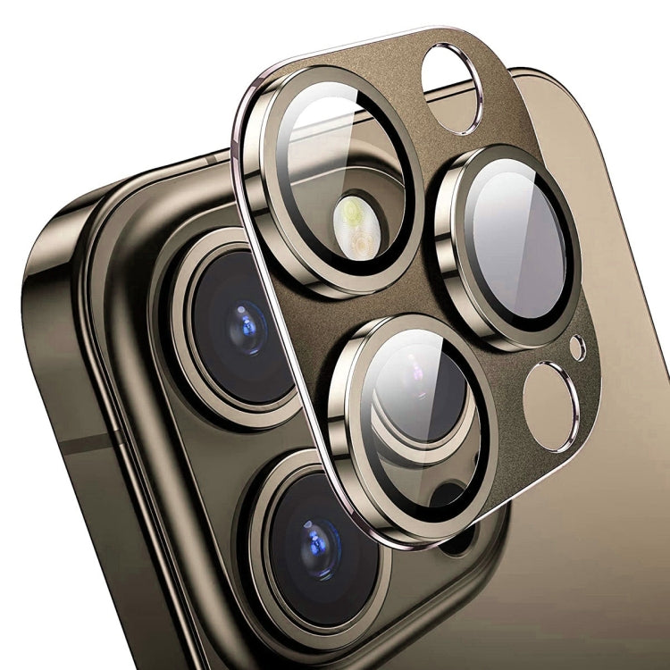 For iPhone 16 Pro / 16 Pro Max ENKAY Anti-reflection Camera Lens Aluminium Alloy Tempered Glass Film(Brown) by ENKAY