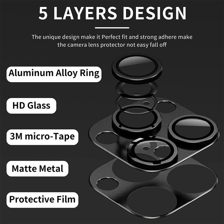 For iPhone 16 Pro / 16 Pro Max ENKAY Anti-reflection Camera Lens Aluminium Alloy Tempered Glass Film(Grey) by ENKAY
