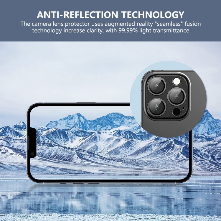 For iPhone 16 Pro / 16 Pro Max ENKAY Anti-reflection Camera Lens Aluminium Alloy Tempered Glass Film(Silver) by ENKAY