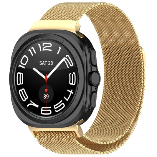 For Samsung Galaxy Watch Ultra 47mm Milan Magnetic Metal Steel Watch Band(Gold) by bashfashion