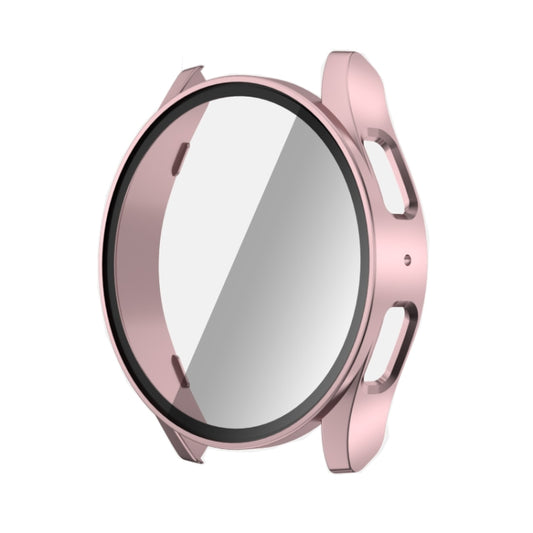 For Samsun Galaxy Watch 7 44mm PC + Tempered Film Integrated Watch Protective Case(Rose Gold) by bashfashion