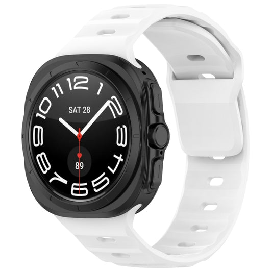 For Samsung Galaxy Watch Ultra 47mm Solid Color Reverse Buckle Silicone Watch Band(White) by bashfashion