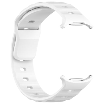 For Samsung Galaxy Watch Ultra 47mm Solid Color Reverse Buckle Silicone Watch Band(White) by bashfashion