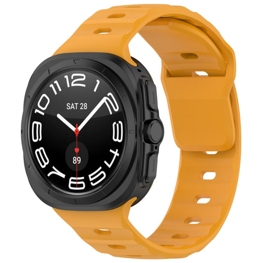 For Samsung Galaxy Watch Ultra 47mm Solid Color Reverse Buckle Silicone Watch Band(Yellow) by bashfashion