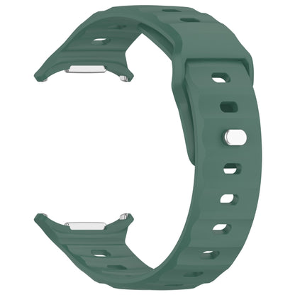 For Samsung Galaxy Watch Ultra 47mm Solid Color Reverse Buckle Silicone Watch Band(Dark Green) by bashfashion
