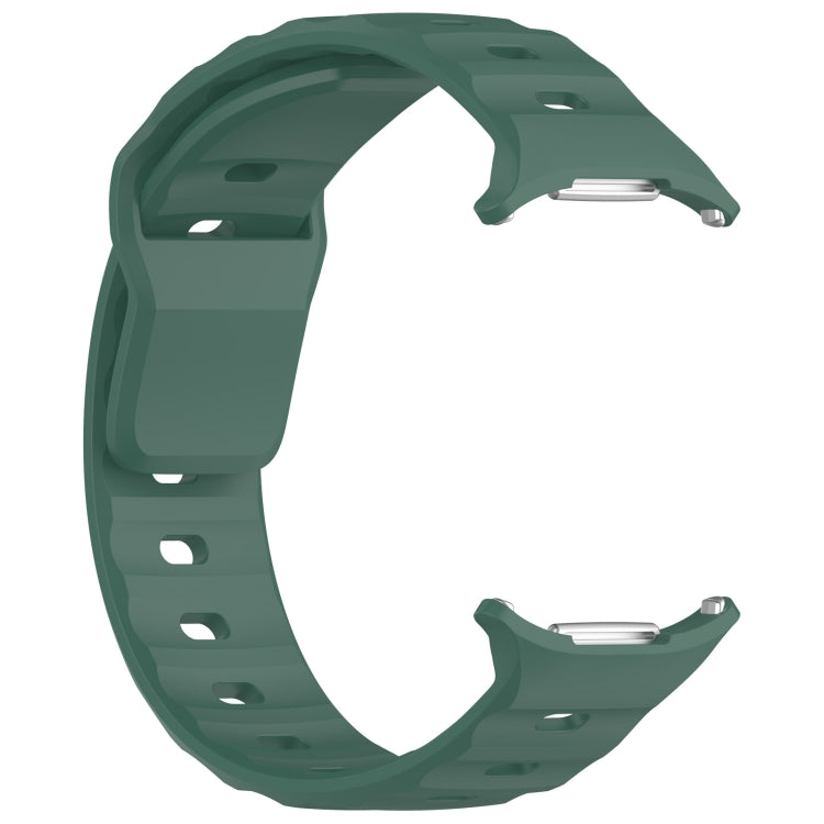For Samsung Galaxy Watch Ultra 47mm Solid Color Reverse Buckle Silicone Watch Band(Dark Green) by bashfashion