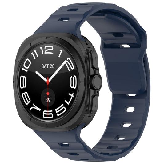 For Samsung Galaxy Watch Ultra 47mm Solid Color Reverse Buckle Silicone Watch Band(Dark Blue) by bashfashion