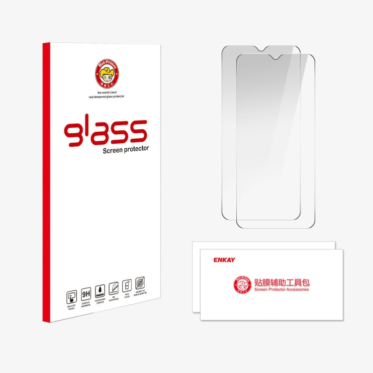 For Motorola Moto E22 4G / E22i 4G 2pcs ENKAY 9H Big Arc Edge High Aluminum-silicon Tempered Glass Film by ENKAY
