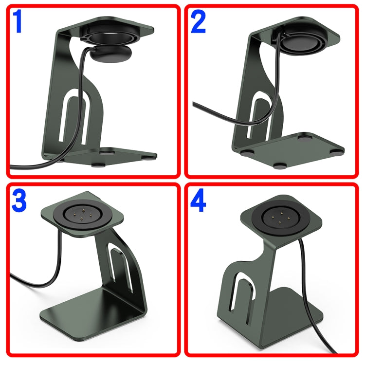 For Fitbit Ace LTE Aluminum Alloy Watch Charging Stand with Charger(Gray) by bashfashion