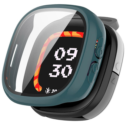 For Fitbit Ace LTE PC + Tempered Glass Film Integrated Watch Protective Case(Pine Green) by bashfashion