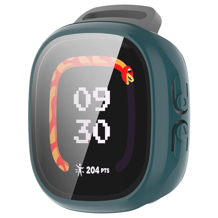 For Fitbit Ace LTE PC + Tempered Glass Film Integrated Watch Protective Case(Pine Green) by bashfashion