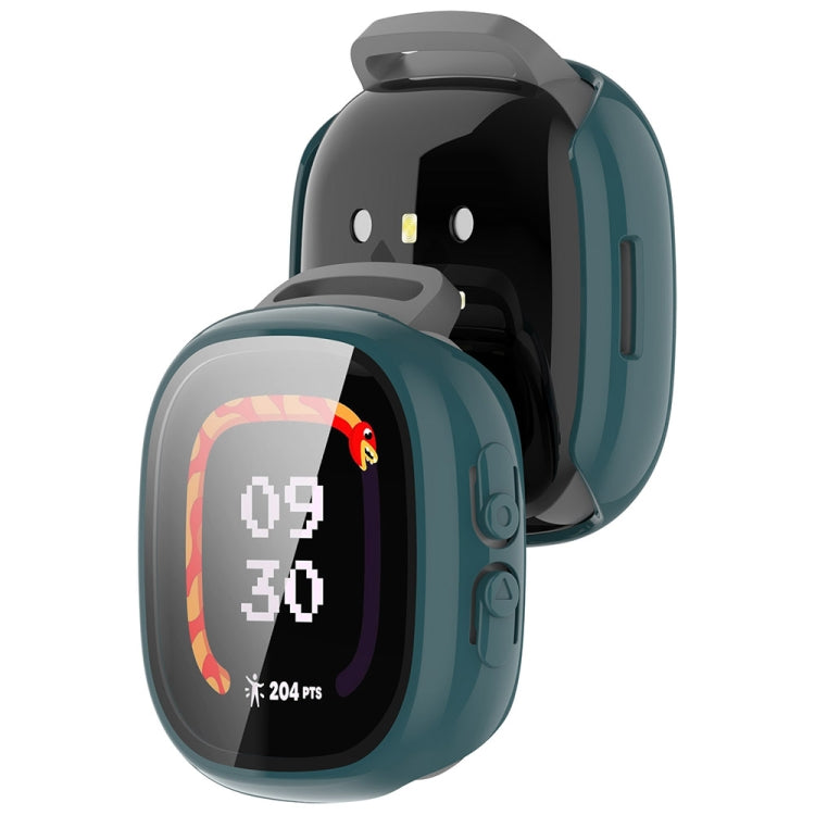 For Fitbit Ace LTE PC + Tempered Glass Film Integrated Watch Protective Case(Pine Green) by bashfashion