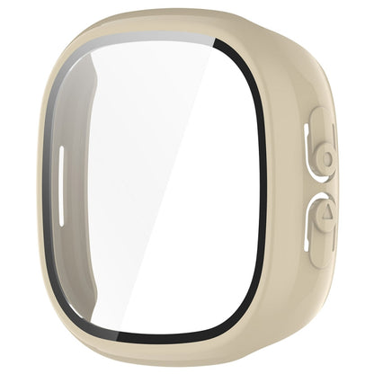 For Fitbit Ace LTE PC + Tempered Glass Film Integrated Watch Protective Case(Ivory White) by bashfashion