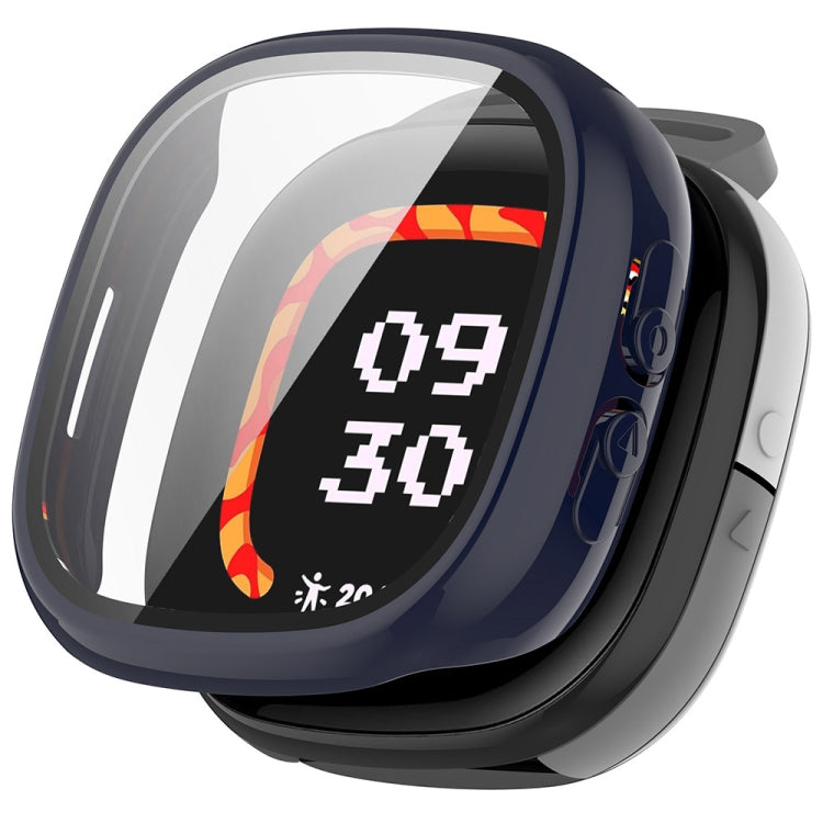 For Fitbit Ace LTE PC + Tempered Glass Film Integrated Watch Protective Case(Ink Blue) by bashfashion