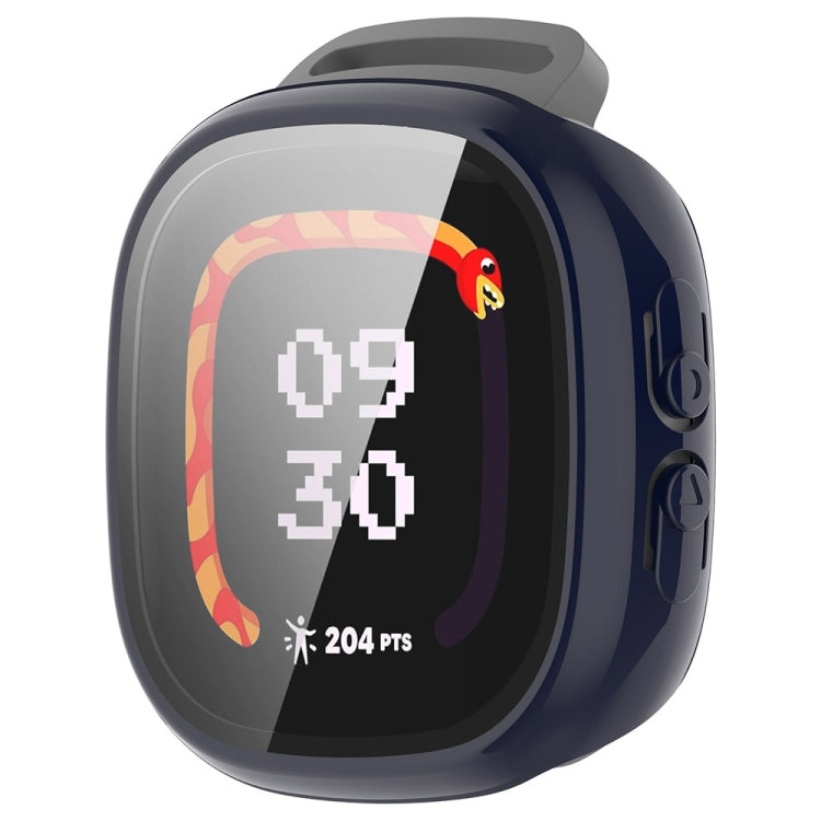 For Fitbit Ace LTE PC + Tempered Glass Film Integrated Watch Protective Case(Ink Blue) by bashfashion