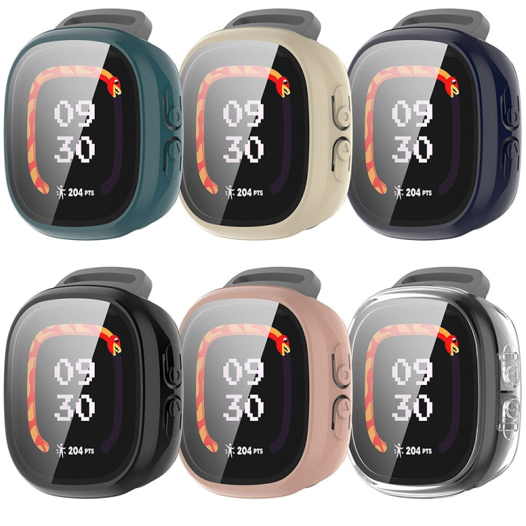 For Fitbit Ace LTE PC + Tempered Glass Film Integrated Watch Protective Case(Black) by bashfashion