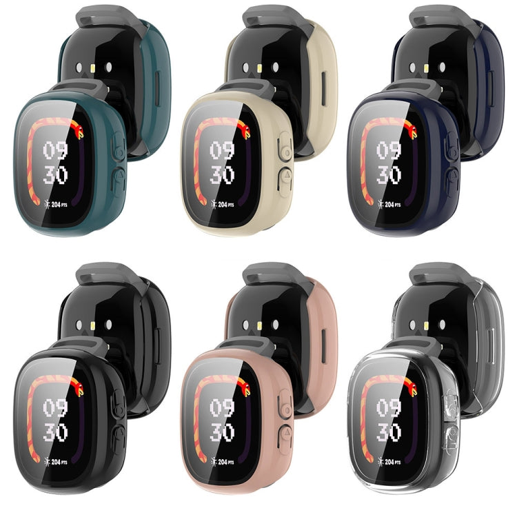 For Fitbit Ace LTE PC + Tempered Glass Film Integrated Watch Protective Case(Ink Blue) by bashfashion