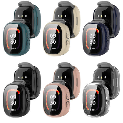 For Fitbit Ace LTE PC + Tempered Glass Film Integrated Watch Protective Case(Ink Blue) by bashfashion