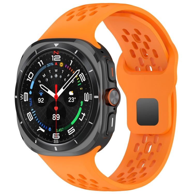 For Samsung Galaxy Watch Ultra 47mm / Ultra 2025 Reverse Buckle Silicone Breathable Watch Band(Orange) by bashfashion