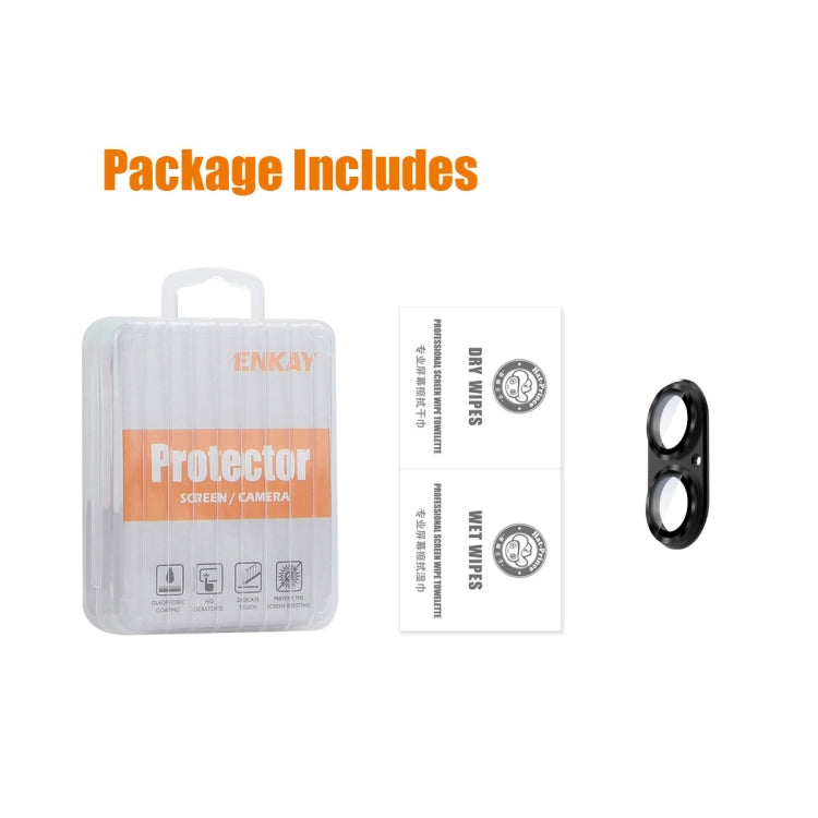 For iPhone 16 / 16 Plus ENKAY Anti-reflection Camera Lens Aluminium Alloy Tempered Glass Film(Silver) by ENKAY