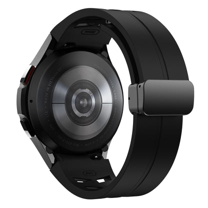 Fof Samsung Galaxy Watch FE 40mm Richard Magnetic Folding Black Buckle Silicone Watch Band(Black) by bashfashion