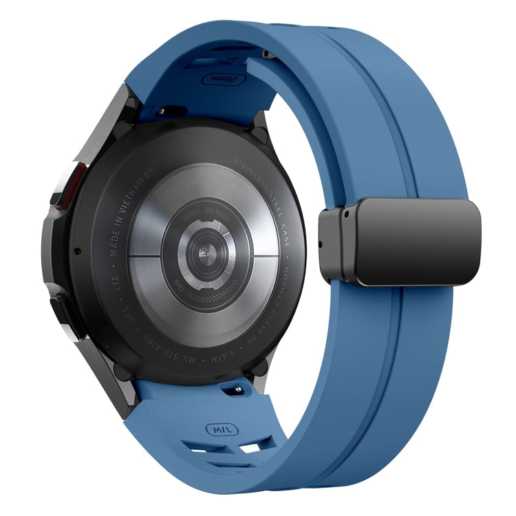 Fof Samsung Galaxy Watch FE 40mm Richard Magnetic Folding Black Buckle Silicone Watch Band(Blue) by bashfashion