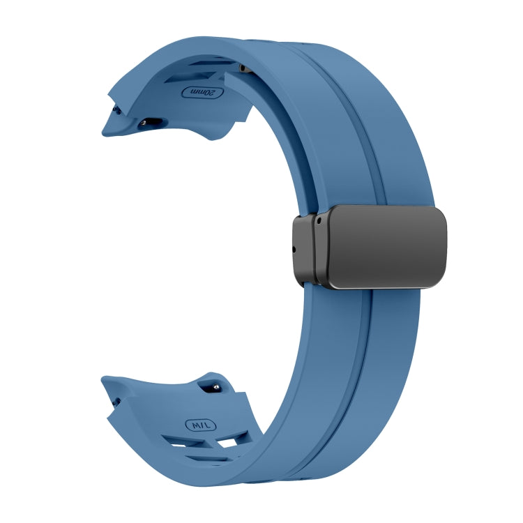 Fof Samsung Galaxy Watch FE 40mm Richard Magnetic Folding Black Buckle Silicone Watch Band(Blue) by bashfashion